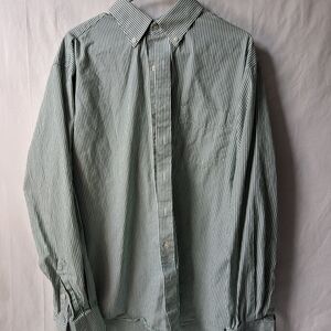 Club Room Green and White Striped Dress Shirt